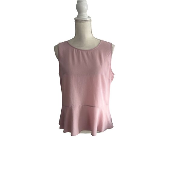 TALBOTS Light Purple Sheer Peplum Tank Top Size 12 Petite - Picture 5 of 7